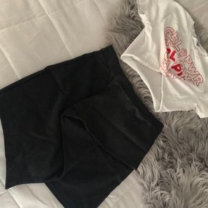 Faux leather mini skirt